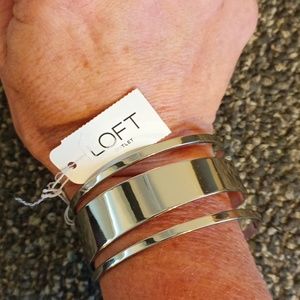 LOFT silver tone cuff  statement women's bracelet